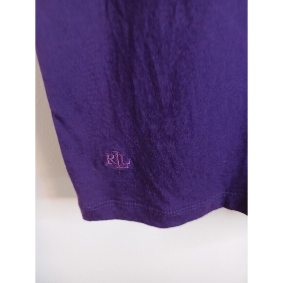 Ralph Lauren Pullover Knit Top Womens XL Purple Shortsleeve Scoop Neck - Picture 7 of 9